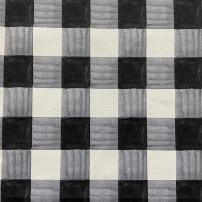 PKL Studio Outdoor Painterly Plaid Ebony | Medium Weight Outdoor Fabric | Home Decor Fabric | 54" Wide