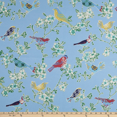 PKL Studio Outdoor Tweet Toile Sky | Medium Weight Outdoor Fabric | Home Decor Fabric | 54" Wide