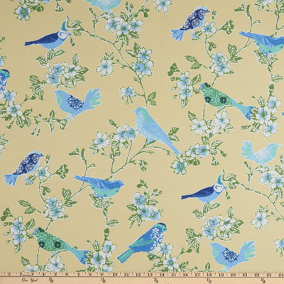 PKL Studio Outdoor Tweet Toile Sunshine | Medium Weight Outdoor Fabric | Home Decor Fabric | 54" Wide