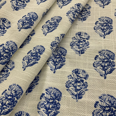 PKL Studio Posy Linen Basketweave Aegean | Medium Weight Basketweave Fabric | Home Decor Fabric | 54" Wide