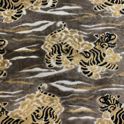 tfa Zen Master Embroidered Velvet Copper | Very Heavyweight Velvet Fabric | Home Decor Fabric | 56" Wide