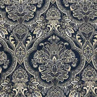 Swavelle Elowen Chenille Jacquard Navy | Very Heavyweight Jacquard, Chenille Fabric | Home Decor Fabric | 58" Wide