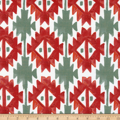 Comersan Fabrics Luanda Basketweave Red And Blue-Green | Medium Weight Basketweave Fabric | Home Decor Fabric | 55" Wide