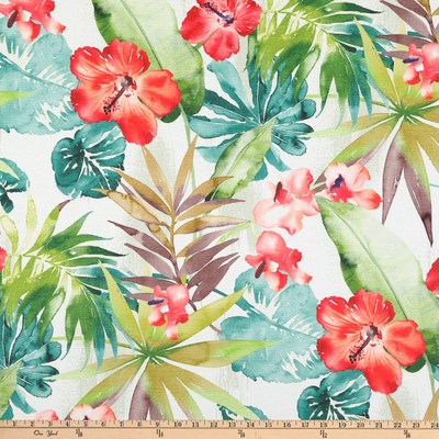 Comersan Fabrics Miami Duck Green/Red | Lightweight Duck Fabric | Home Decor Fabric | 55" Wide