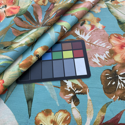 Comersan Fabrics Miami Duck Blue/Orange Lightweight Duck Fabric