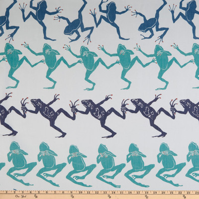 Modern Coastal Frog Twill Lagoon | Medium Weight Twill Fabric | Home Decor Fabric | 54" Wide