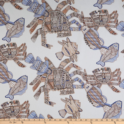 Modern Coastal Karkinos Twill Brown | Medium Weight Twill Fabric | Home Decor Fabric | 54" Wide