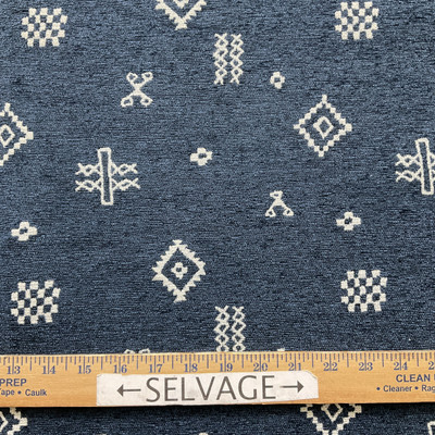 Covington Divya Abstract Jacquard Navy | Heavyweight Jacquard Fabric | Home Decor Fabric | 57" Wide