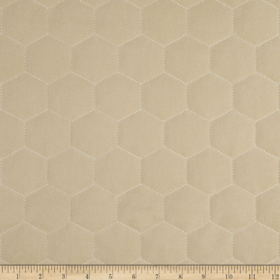 LIGHT LINEN Performatex Quilted Ultra Hex Plush Outdoor Linen | Medium Weight Outdoor, Woven Fabric | Home Decor Fabric | 54" Wide