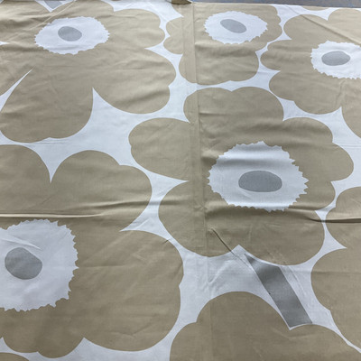 Marimekko FW 2022 Unikko Metal Heavyweight Sateen Beige | Home Decor Fabric | 58" Wide