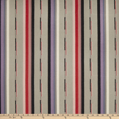 Laura & Kiran Black Trail Stripe Woven Twill Flax Multi | Heavyweight Woven, Twill Fabric | Home Decor Fabric | 56" Wide