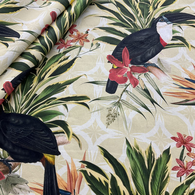 STOF France Kantou Sateen Duck Anis | Medium Weight Duck, Sateen Fabric | Home Decor Fabric | 55" Wide