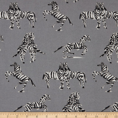 Novogratz Zebra Indoor/Outdoor Silver | Medium Weight Outdoor, Woven Fabric | Home Decor Fabric | 54" Wide