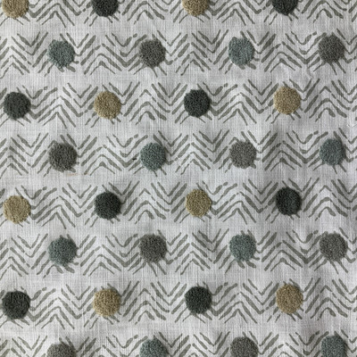 PKL Studio Moon Beat Embroidered Slub Duck Pewter | Heavyweight Duck Fabric | Home Decor Fabric | 54" Wide