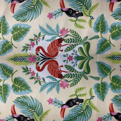 PKL Studio Flamingo Flirt Outdoor Sunshine | Medium Weight Outdoor Fabric | Home Decor Fabric | 54" Wide