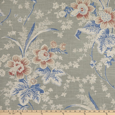 Waverly Stonington Floral Print Linen Blend Seaspray | Medium/Heavyweight Linen Fabric | Home Decor Fabric | 54" Wide