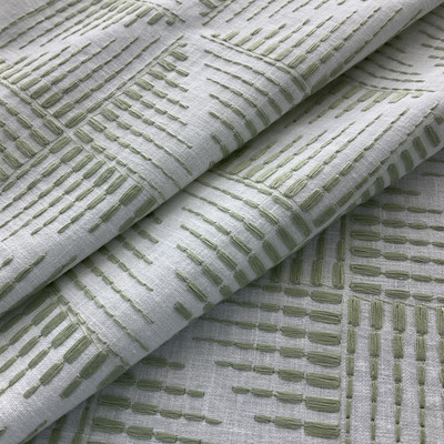 PKL Studio Maddox Embroidery Woven Celery | Heavyweight Woven Fabric | Home Decor Fabric | 54" Wide