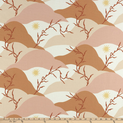 Terracotta Elana Gabrielle Washed Ashore Embroidery Duck Terracotta | Heavyweight Duck Fabric | Home Decor Fabric | 54" Wide