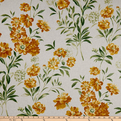 STOF France Dalhia Canvas Moutarde | Medium Weight Canvas Fabric | Home Decor Fabric | 55" Wide