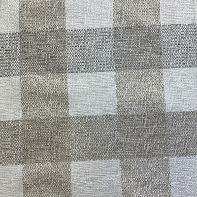 Woven Tan Buffalo Plaid | Gray Taupe Tan | Upholstery Meduim-Heavyweight Fabric | 54" Wide