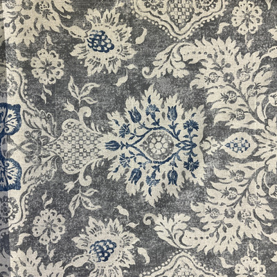 Stan Cathell For Magnolia Home Fashions  Belmont Admiral 54" Fabric | Blue gray tan Jacquard drapery | Home decor fabric