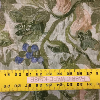 4.5 Yard Piece of Ivy Foliage in Green and Blue | Home Decor / Slipcover Fabric | 54 Wide | BTY