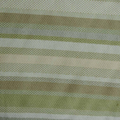 4.33 Yard Piece of Light Green Beige Tan Gray Striped Upholstery Drapery Fabric By The Yard 54"W