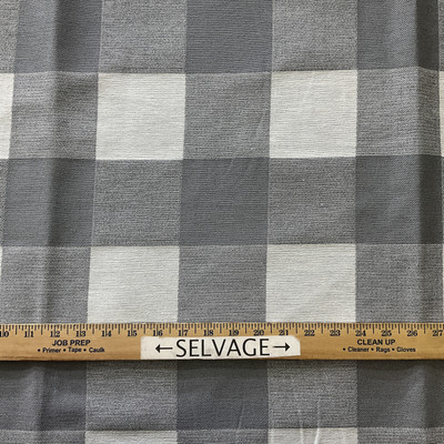 1.125 Yard Piece of Artistry Buffalo Check Jacquard Grey/White | Heavyweight Jacquard Fabric | Home Decor Fabric | 56" Wide