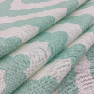 3.625 Yard Piece of Wavy Chevron in Aqua Blue and White | Home Decor Fabric | 54" Wide | By the Yard