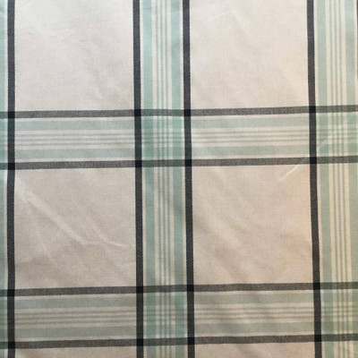 4 Yard Piece of Windowpane Plaid in Blue and White Upholstery / Drapery Fabric | 54 Wide | BTY