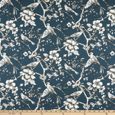 3.5 Yard Piece of STOF France Fauvette Sateen Duck Petrole | Medium Weight Duck, Sateen Fabric | Home Decor Fabric | 55" Wide