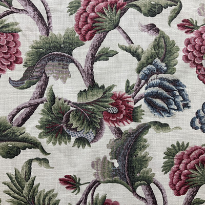 Danielle in Woodrose | Home Decor Fabric | Large Scale Floral Pink / Plum | Braemore | Medium Weight Basketweave | 54" Wide | By the Yard