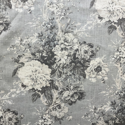 Ballad Bouquet in Platinum | Home Decor Fabric | Floral in Grey / Off White | Linen Like | Waverly | Medium Weight | 54" Wide | By the Yard