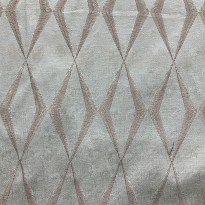 Astoria in Petal | Embroidered Fabric | Pink / Off White Diamond Design | Drapery / Upholstery | 54" Wide | By the Yard