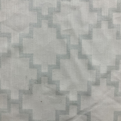 Seabreeze in Etheral | Drapery / Light Upholstery Fabric | Geometric in Off White / Pale Blue | Medium Weight | 54" Wide | By the Yard