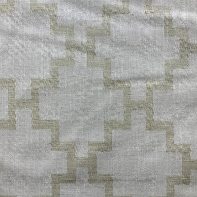 Seabreeze in Lily Pond | Drapery / Light Upholstery Fabric | Geometric in Off White / Pale Green | Medium Weight | 54" Wide | By the Yard