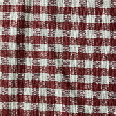 Allegro in Rust | Upholstery / Drapery Fabric |  Check Plaid in Dk Red / White | Medium Weight | 54" Wide | By the Yard