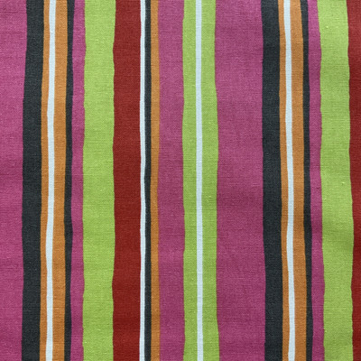 Albery in Marzipan | Home Decor Fabric | Pink Green Red Grey Stripes | Braemore | 54" Wide | By the Yard