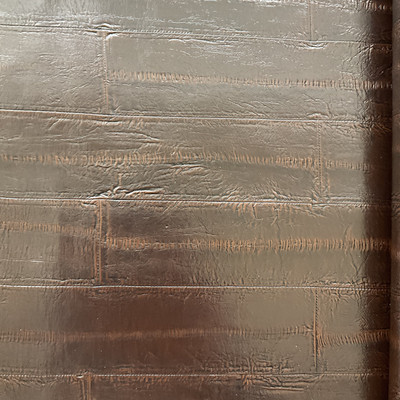 Hickory Brown Glossy Bamboo | Faux Leather Upholstery Fabric | Heavy Weight / Durable | Felt-Backed Vinyl | 54" Wide | By the Yard