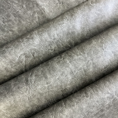 Tonal Dark Gray | Faux Leather Upholstery Fabric | Light Grain | Vinyl | Heavy Weight / Durable | 54" Wide | By the Yard