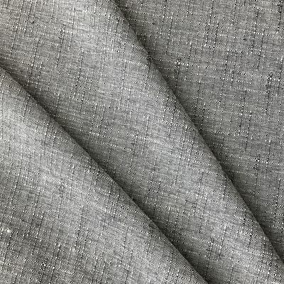 Oxford in Steel | Drapery Fabric | Slub Weave in Grey / Off White | Lightweight | 54" Wide | By the Yard