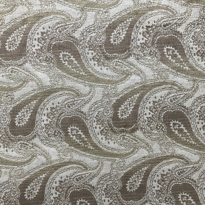 Artifact in Sisal | Upholstery Fabric | Large Scale Paisley Chenille in Beige | Heavyweight | 54" Wide | By the Yard