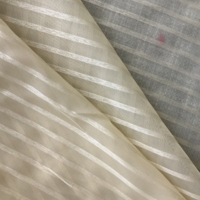 Striped Sheer in Butter Yellow | Sheer Drapery Fabric | Very Lightweight | 60" Wide | By the Yard