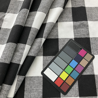 2.25 Yard Piece of Premier Prints Anderson Check Cotton Duck Black/White | Medium Weight Duck Fabric | Home Decor Fabric | 54" Wide