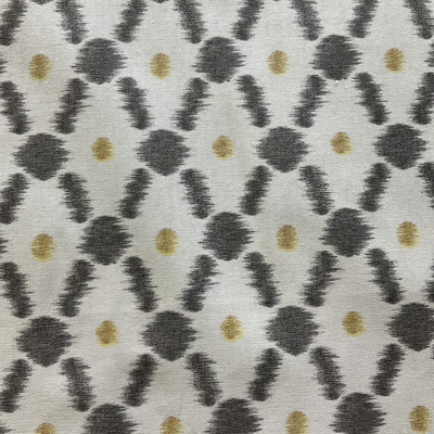 Konya in Noir | Home Decor Fabric | Grey / Yellow / Off White Ikat | Braemore | Drapery | 54" Wide | By the Yard