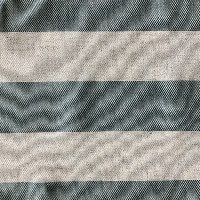 Farmer in Sea Green | Upholstery Fabric | Blue and Natural Stripe  | Medium Weight | 54" Wide | By The Yard