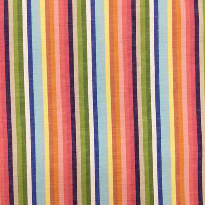 1.15 Yard Piece of Colorful Striped Fabric | Pink / Green / Blue / Yellow / Orange | Home Decor / Drapery | 54" Wide | By the Yard | Sami in Multi