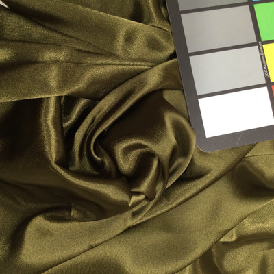 2 Yard Piece of Olive Green Polyester Charmuese Fabric | Solid Color Silky | Special Occasion | By The Yard | 60 inch Wide