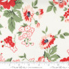 Moda Dwell | 55270 31 Cream Red Cottage Rose Floral | Per Half Yard