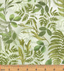 Benartex Potpourri 12912 40 Tossed Ferns Light Green |Per Half Yard